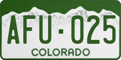 CO license plate AFU025