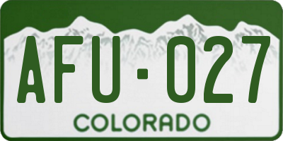 CO license plate AFU027