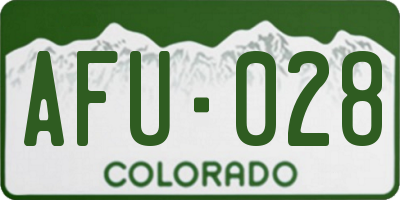 CO license plate AFU028