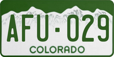 CO license plate AFU029