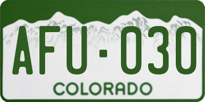 CO license plate AFU030