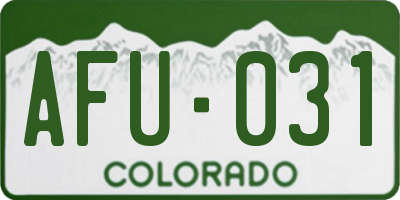 CO license plate AFU031