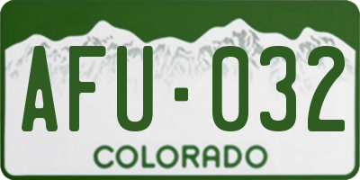 CO license plate AFU032