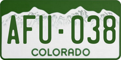 CO license plate AFU038