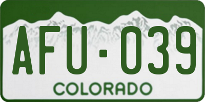 CO license plate AFU039