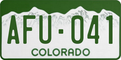 CO license plate AFU041