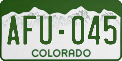 CO license plate AFU045