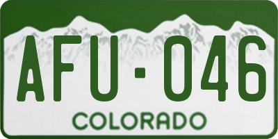 CO license plate AFU046