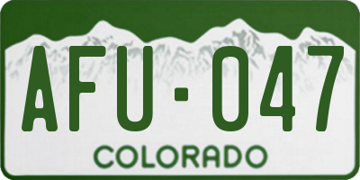 CO license plate AFU047
