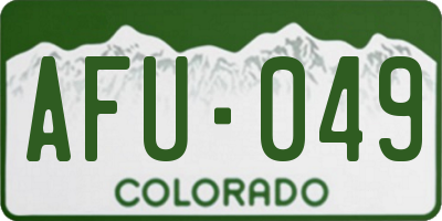 CO license plate AFU049