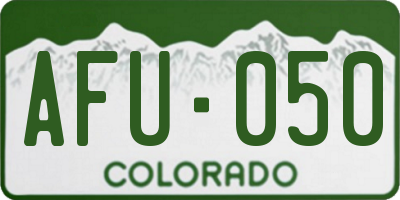 CO license plate AFU050