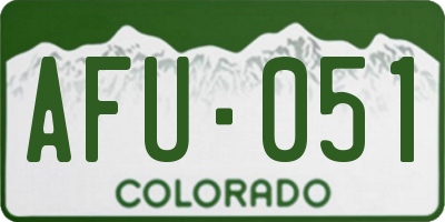 CO license plate AFU051