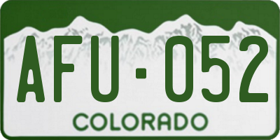 CO license plate AFU052