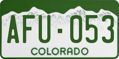 CO license plate AFU053