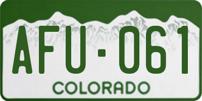 CO license plate AFU061