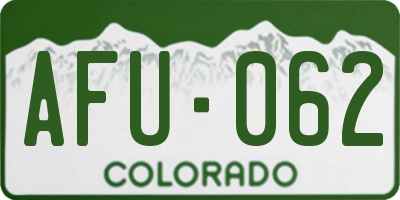CO license plate AFU062