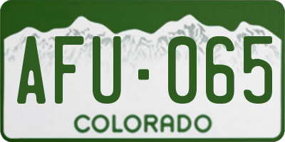 CO license plate AFU065