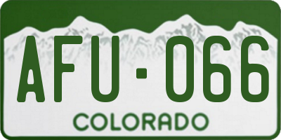 CO license plate AFU066