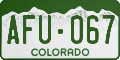 CO license plate AFU067