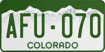 CO license plate AFU070