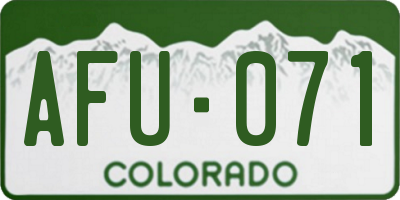 CO license plate AFU071