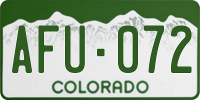 CO license plate AFU072