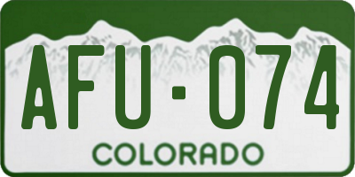 CO license plate AFU074