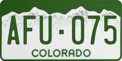 CO license plate AFU075