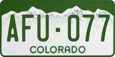 CO license plate AFU077
