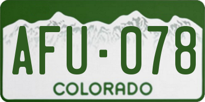 CO license plate AFU078