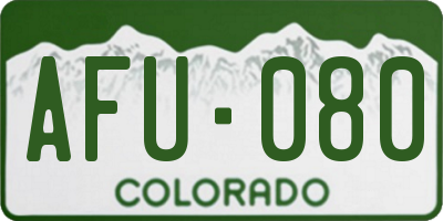 CO license plate AFU080