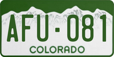 CO license plate AFU081