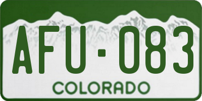 CO license plate AFU083