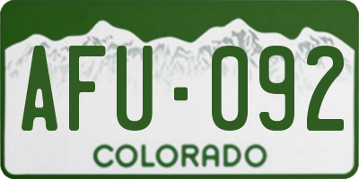 CO license plate AFU092