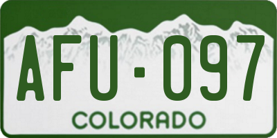 CO license plate AFU097