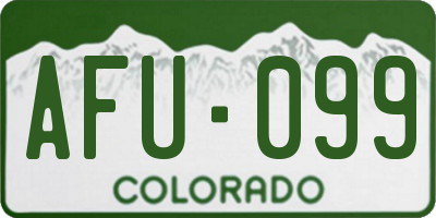 CO license plate AFU099