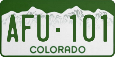 CO license plate AFU101