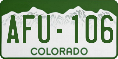 CO license plate AFU106