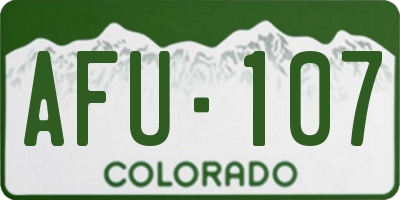 CO license plate AFU107