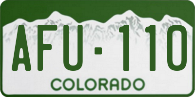 CO license plate AFU110