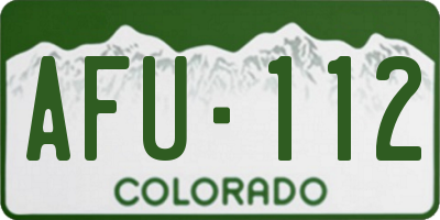 CO license plate AFU112