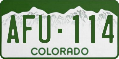 CO license plate AFU114