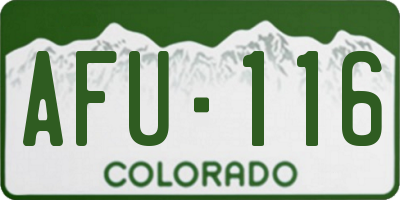 CO license plate AFU116