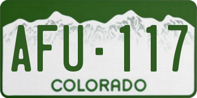 CO license plate AFU117