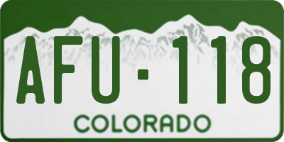 CO license plate AFU118