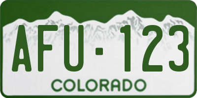 CO license plate AFU123