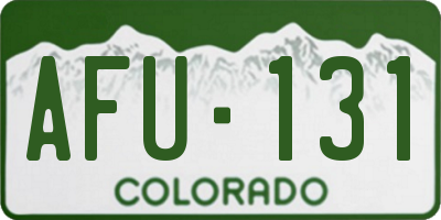 CO license plate AFU131
