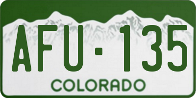 CO license plate AFU135
