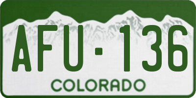 CO license plate AFU136