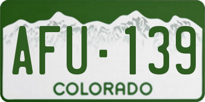 CO license plate AFU139